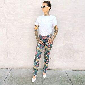 JUNYA WATANABE
Floral-print cotton-blend jeans